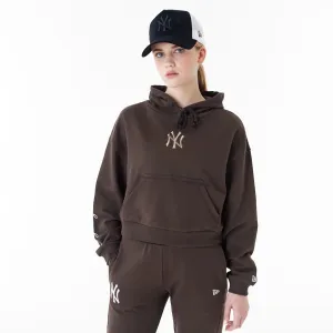 New Era Sweatshirts und Hoodies New York Yankees MLB Lifestyle Braunes Damen Crop Pullover Hoodie