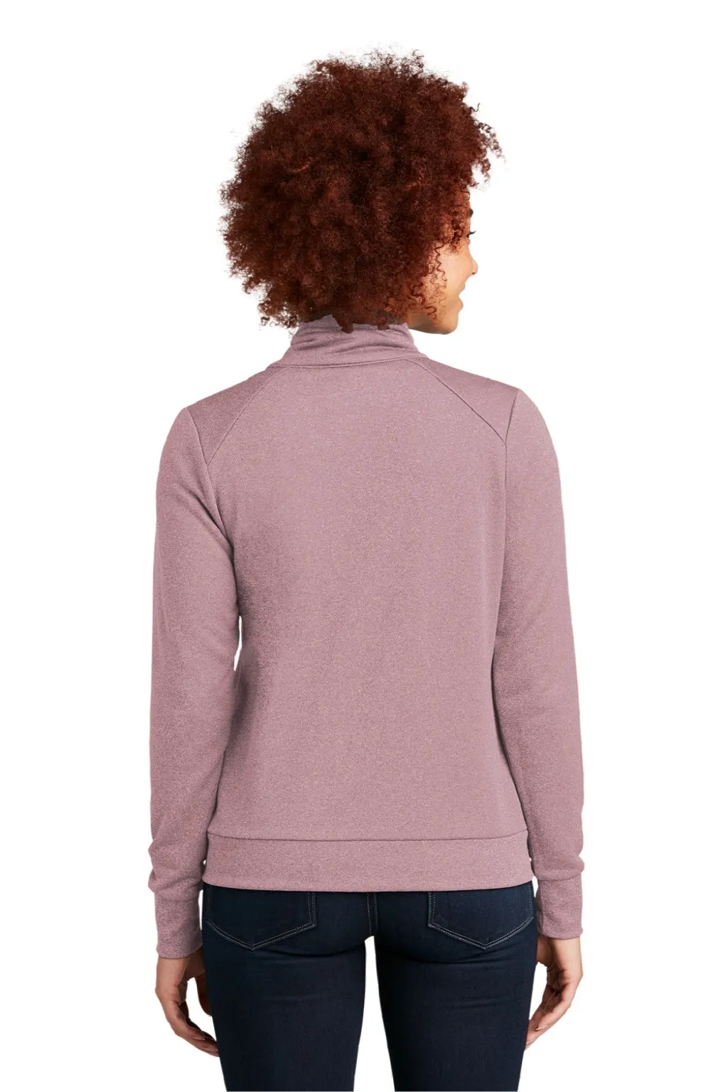 New Era Damen Performance Terry Full-Zip Sweatshirt mit Taschen - Heather Dusty Mauve