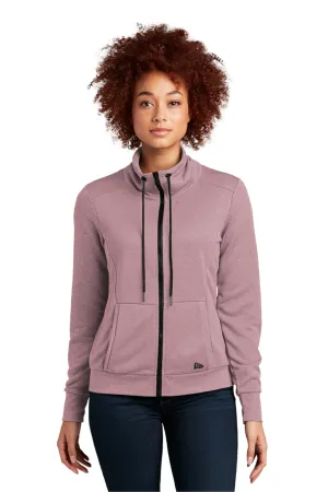 New Era Damen Performance Terry Full-Zip Sweatshirt mit Taschen - Heather Dusty Mauve