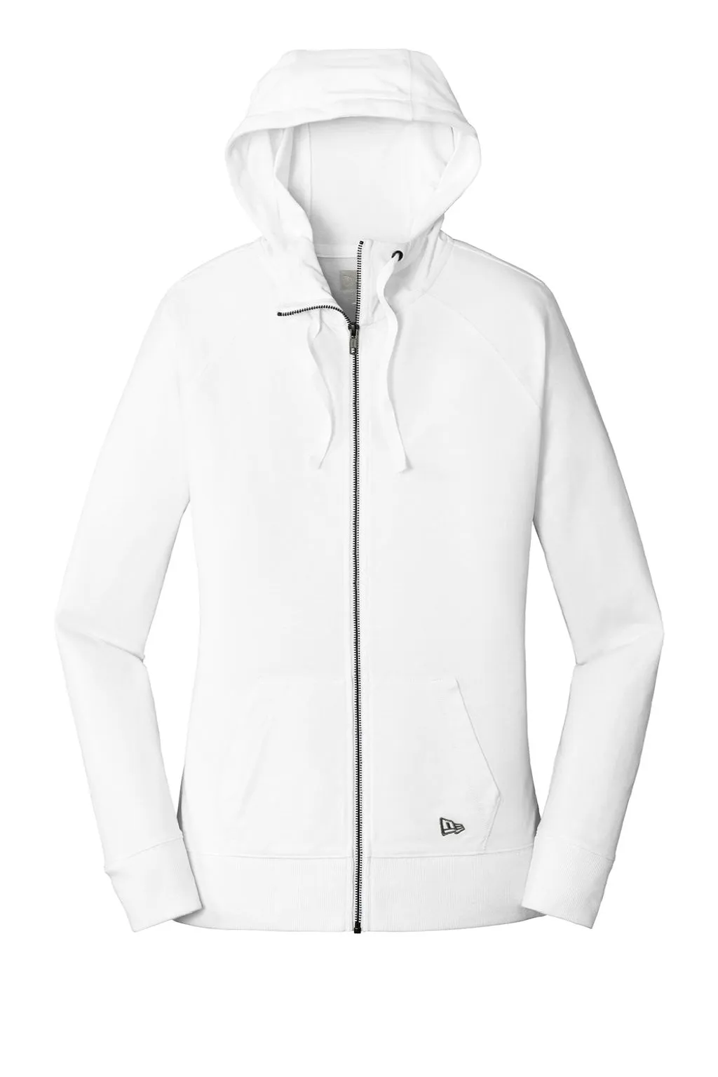 New Era Damen Sweatshirt Kapuzenpullover mit Reißverschluss und Taschen - Weiß