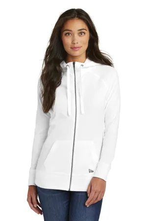 New Era Damen Sweatshirt Kapuzenpullover mit Reißverschluss und Taschen - Weiß