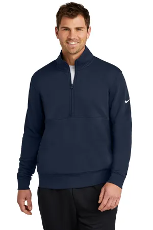 Nike Herren Club Fleece 1/4-Zip Sweatshirt mit Taschen - Mitternachtsmarineblau