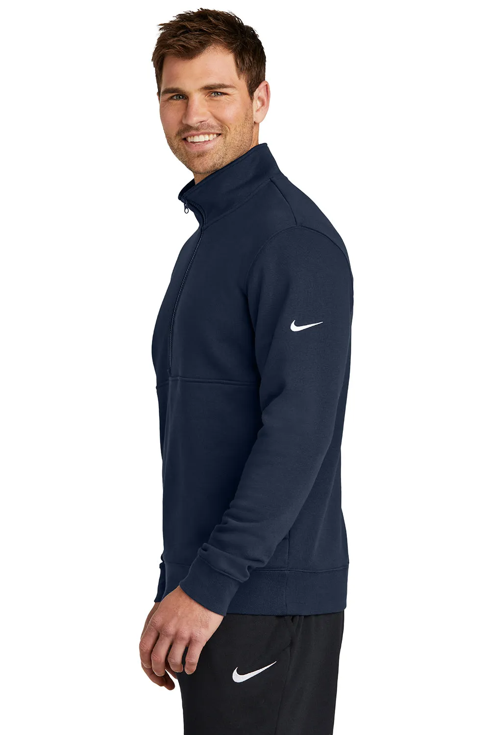 Nike Herren Club Fleece 1/4-Zip Sweatshirt mit Taschen - Mitternachtsmarineblau