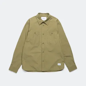 Norse Projects Kleidung Silas Tech Poplin Hemd 2.0 - Moosgrün