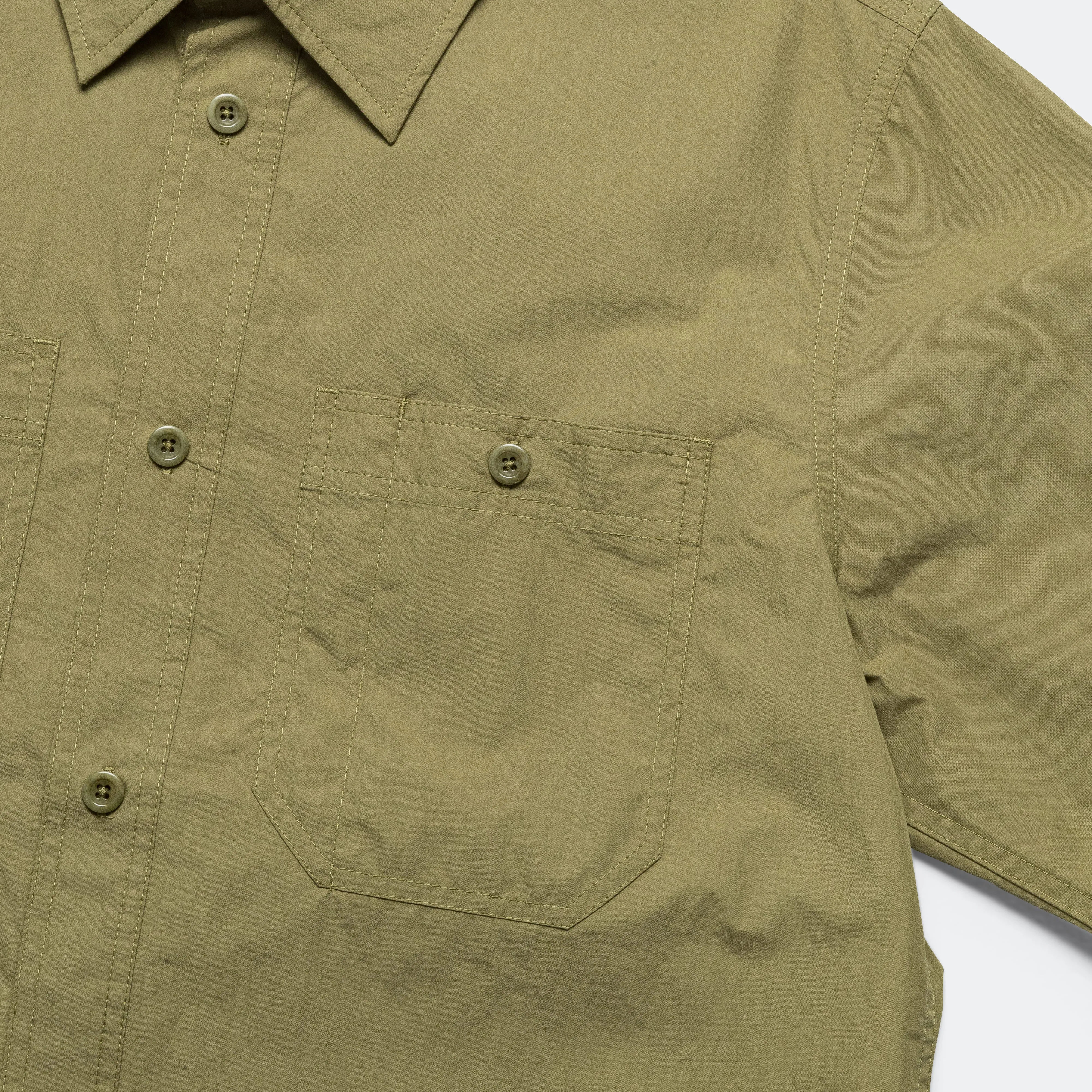 Norse Projects Kleidung Silas Tech Poplin Hemd 2.0 - Moosgrün