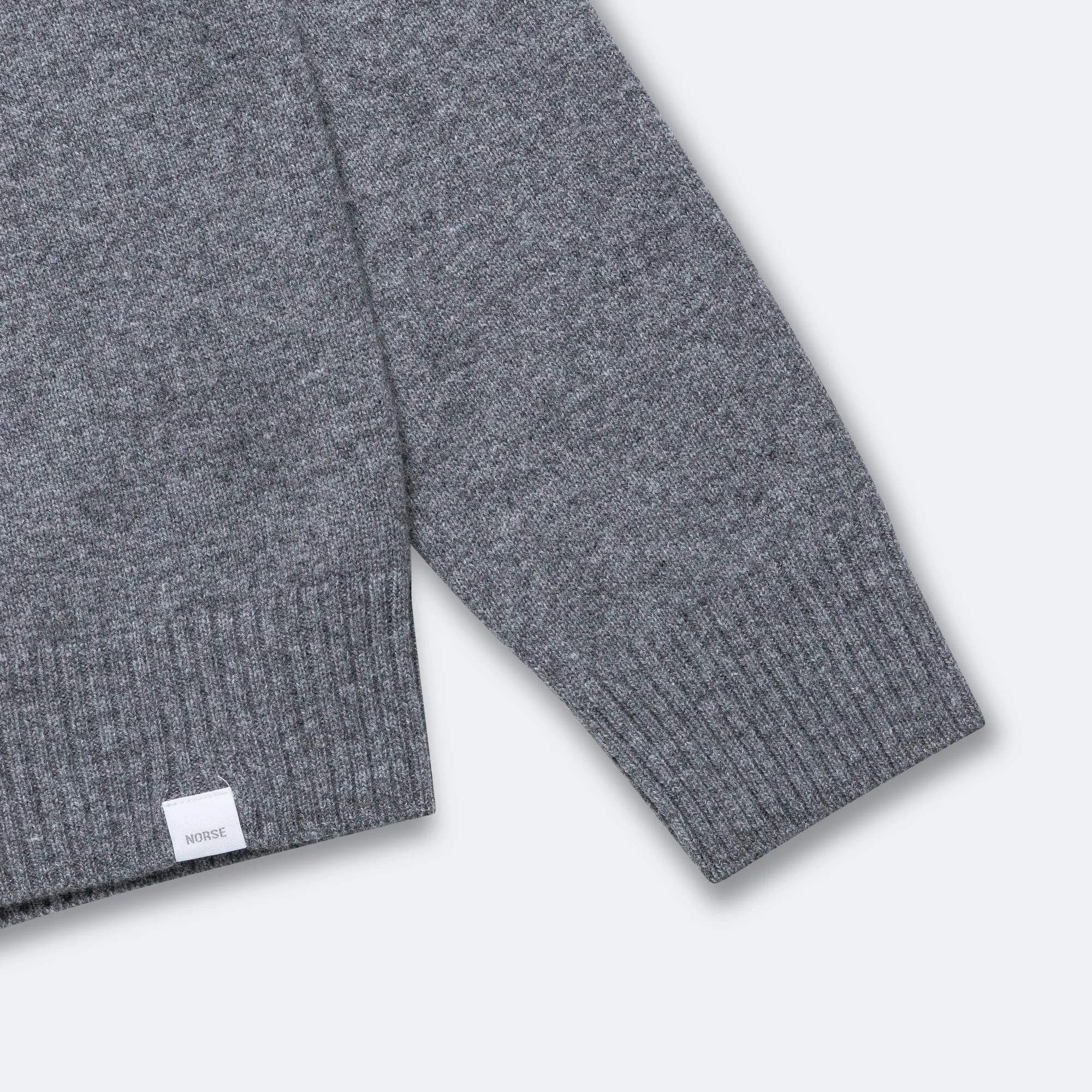Norse Projects Kleidung Standard Merino Lambswool Polo - Grau Melange