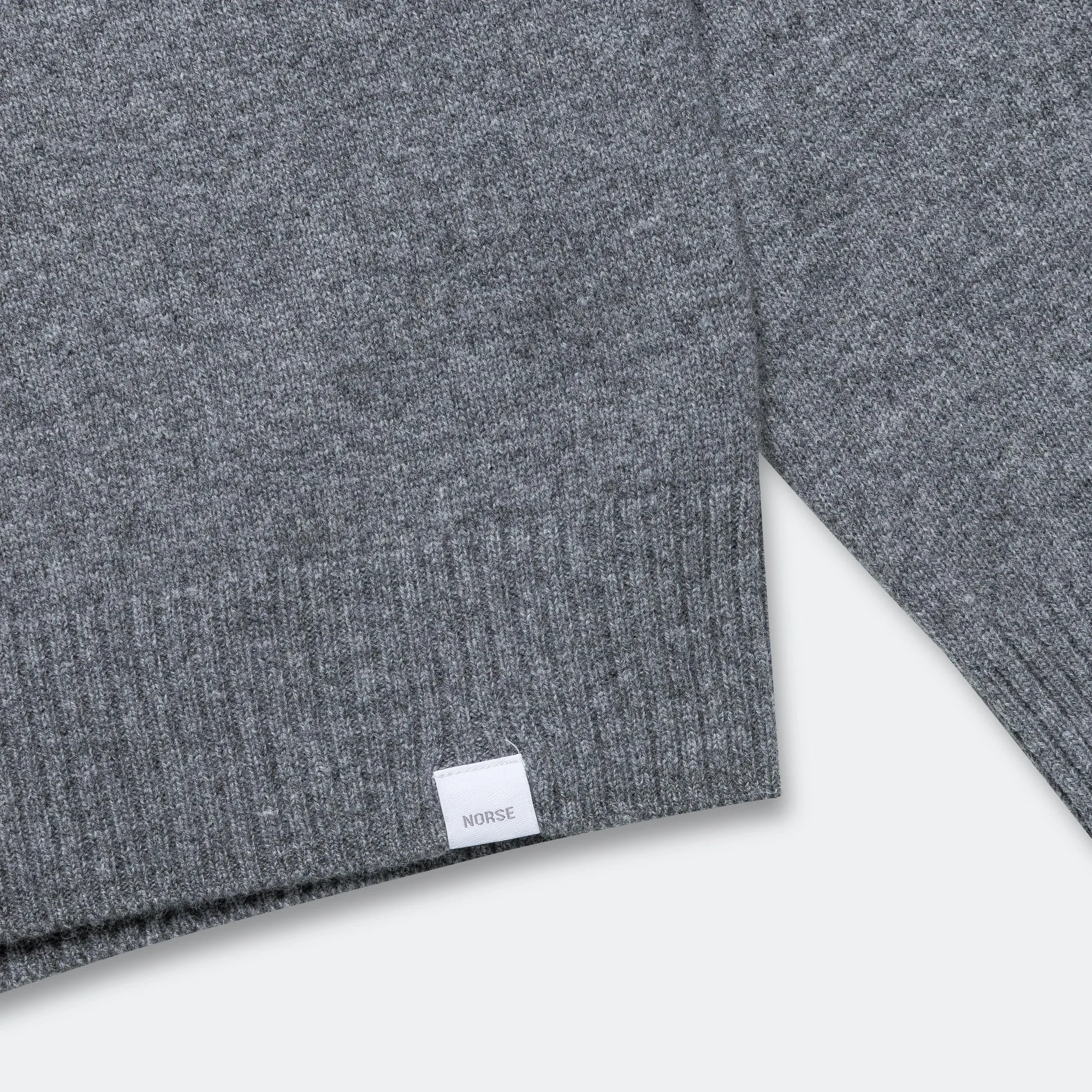 Norse Projects Kleidung Standard Merino Lambswool Polo - Grau Melange