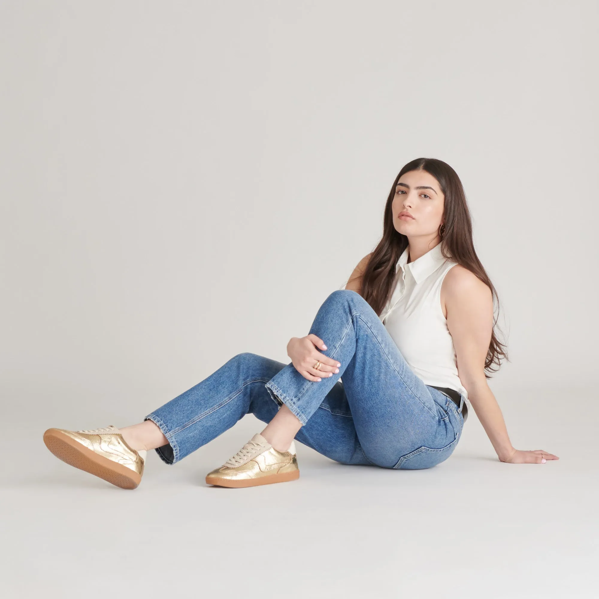 NOTICE SNEAKERS GOLD LEDER MIT VINTAGE-EFFEKT