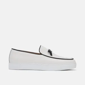 Odell Weiße Leder Belgische Loafers Sneaker
