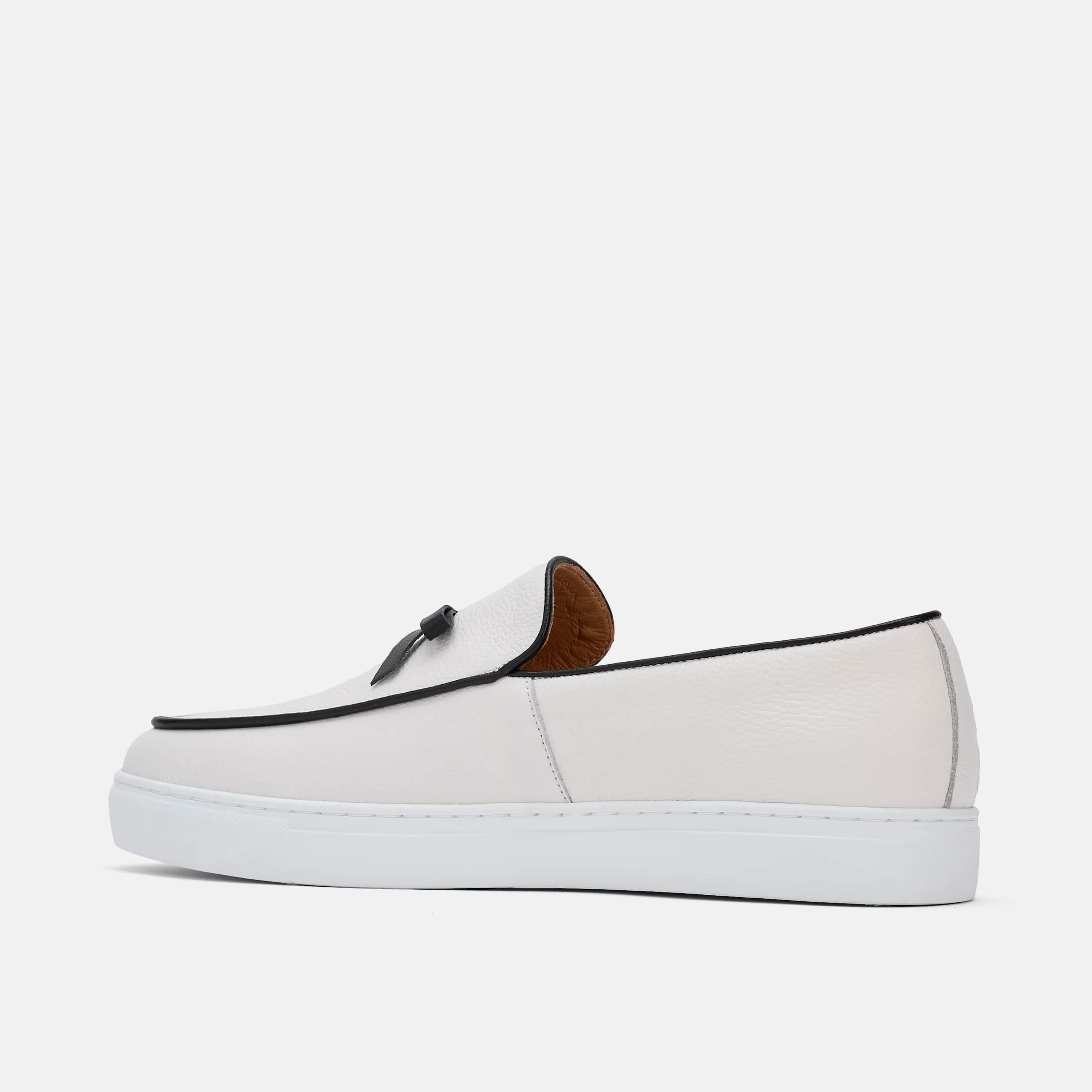 Odell Weiße Leder Belgische Loafers Sneaker