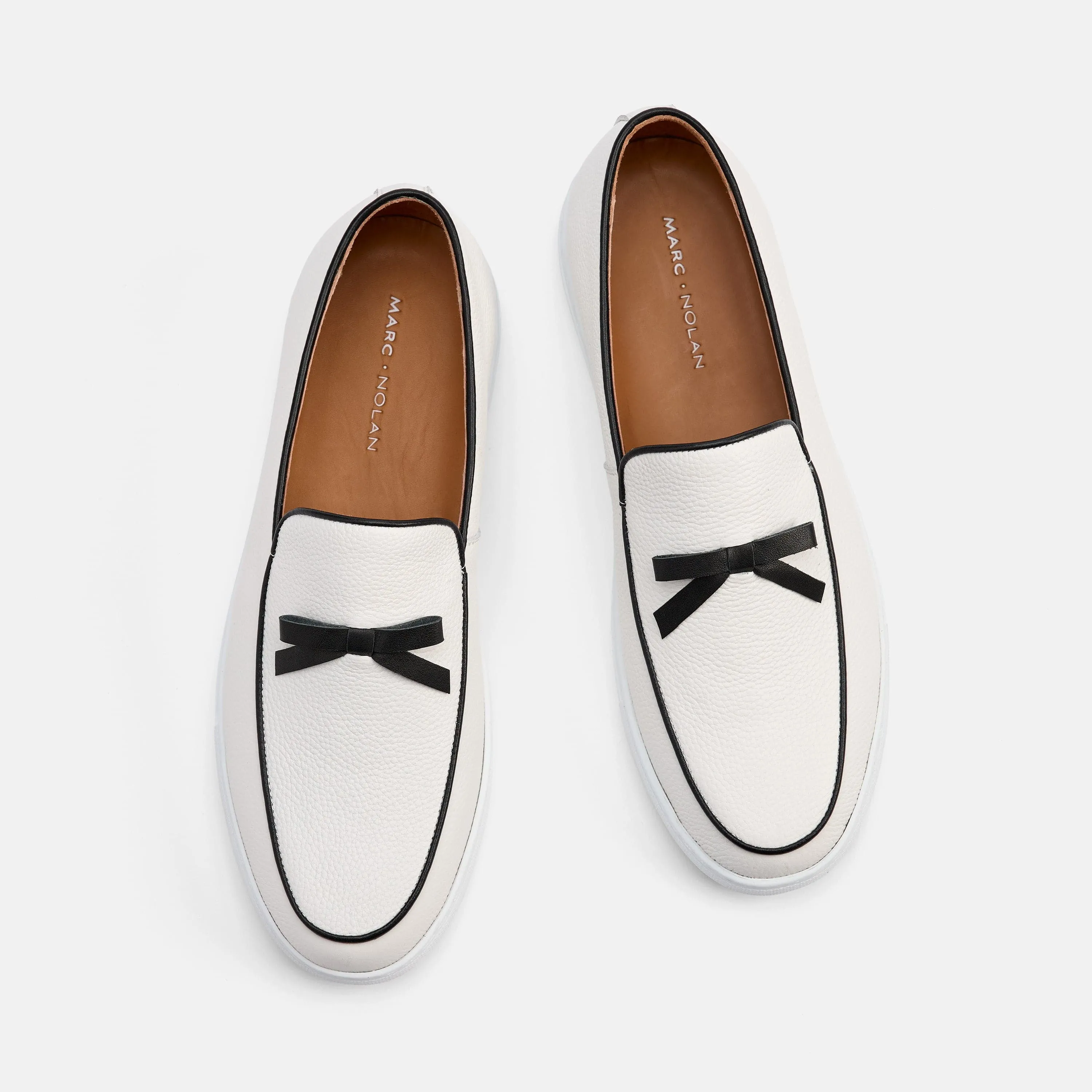 Odell Weiße Leder Belgische Loafers Sneaker