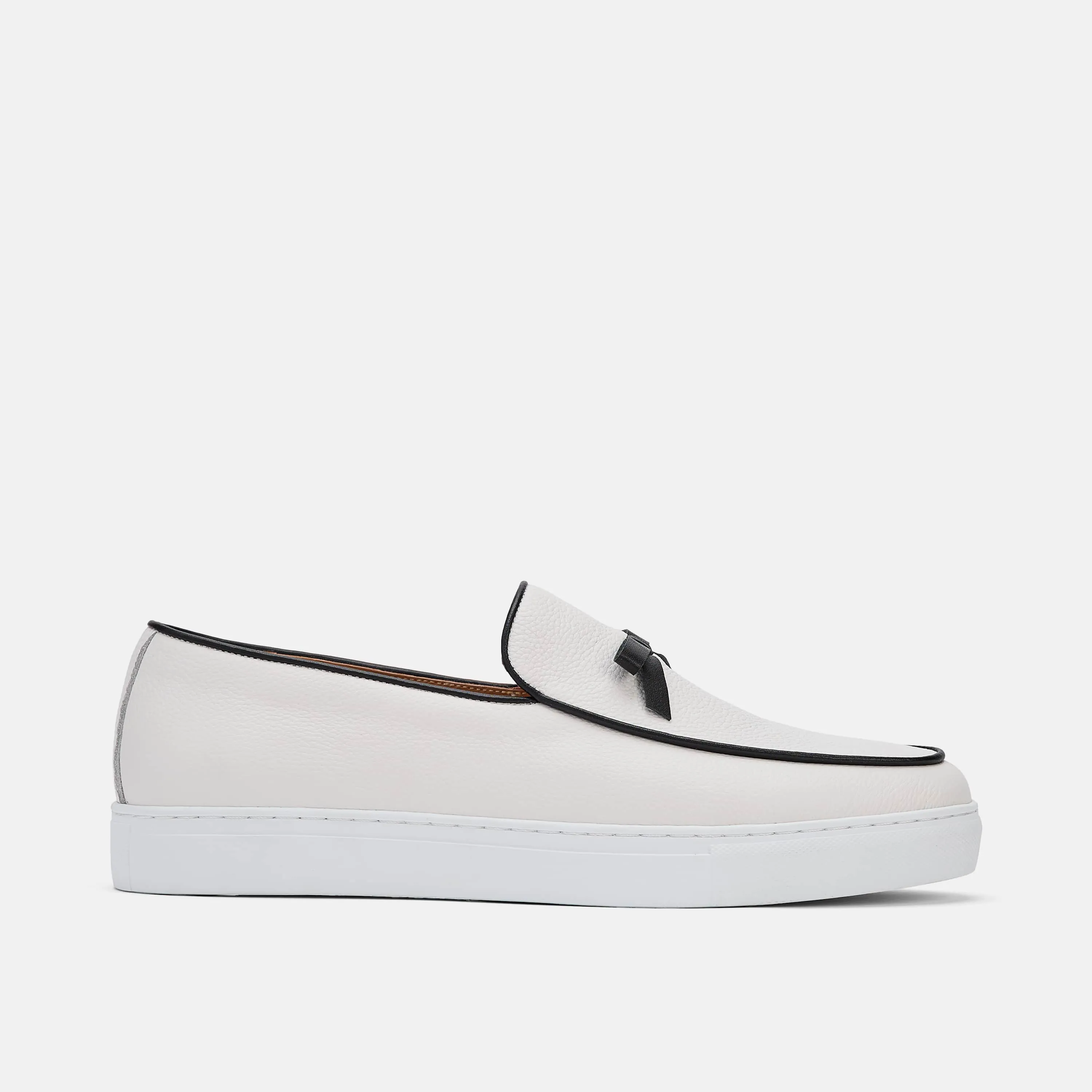 Odell Weiße Leder Belgische Loafers Sneaker