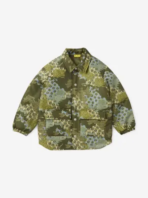 Off-White Boys Verrücktes Camo Steppjacke in Grün