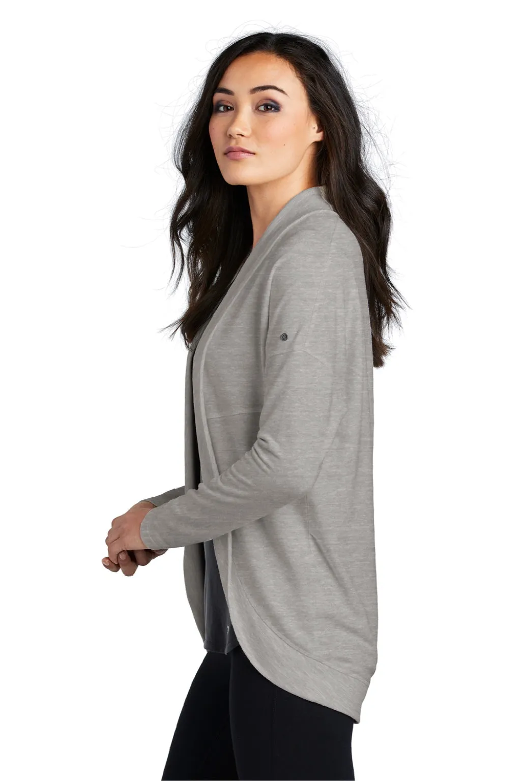 Ogio Damen Luuma Cocoon Offene Front Fleece Sweatshirt - Heather Petrolgrau