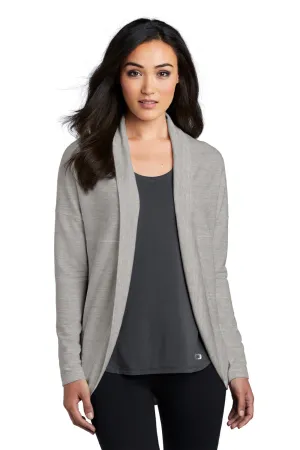 Ogio Damen Luuma Cocoon Offene Front Fleece Sweatshirt - Heather Petrolgrau