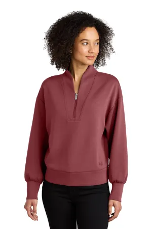 Ogio Damen Transcend 1/4-Zip Sweatshirt - Weiches Rubinrot