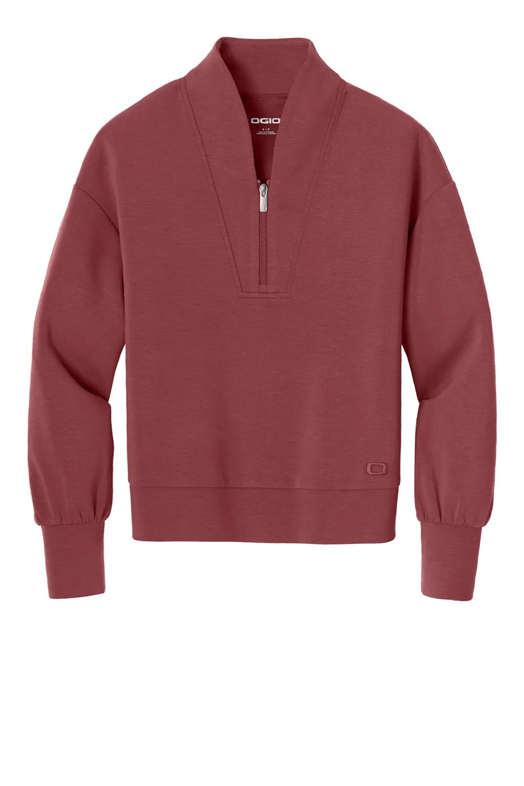 Ogio Damen Transcend 1/4-Zip Sweatshirt - Weiches Rubinrot