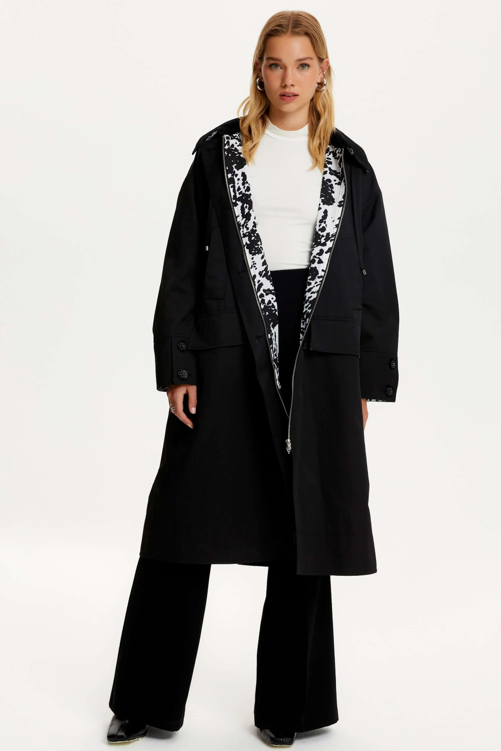 Übergroßer Kapuzen-Trenchcoat