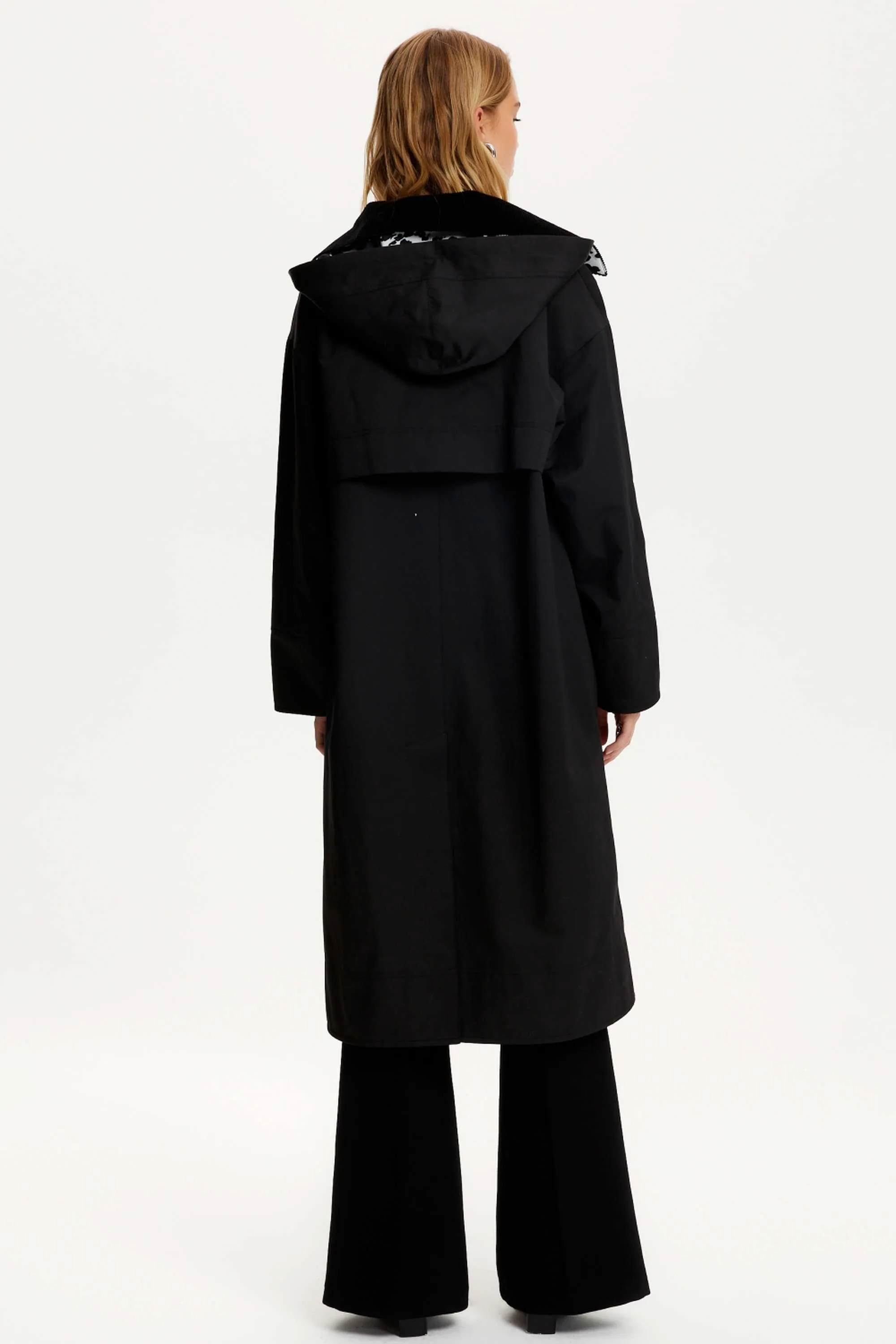 Übergroßer Kapuzen-Trenchcoat