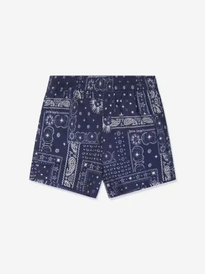 Palm Angels Jungen Astro Paisley Badeshorts in Marine