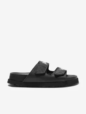 Palm Angels Kids Logo Sandalen in Schwarz