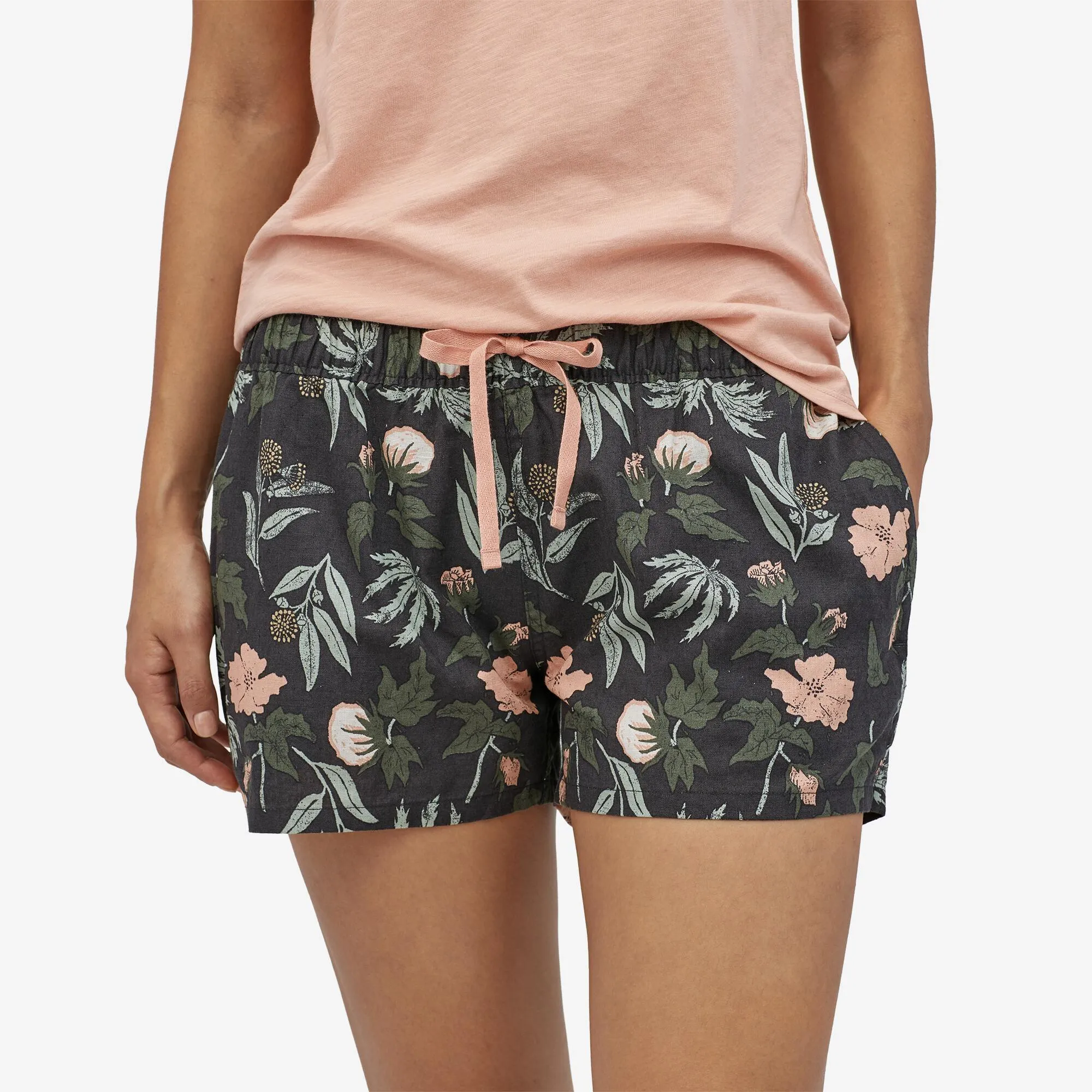 Patagonia Island Hanf Baggies Shorts Faser Flora Multi Big Ink Schwarz Patagonia Kleidung