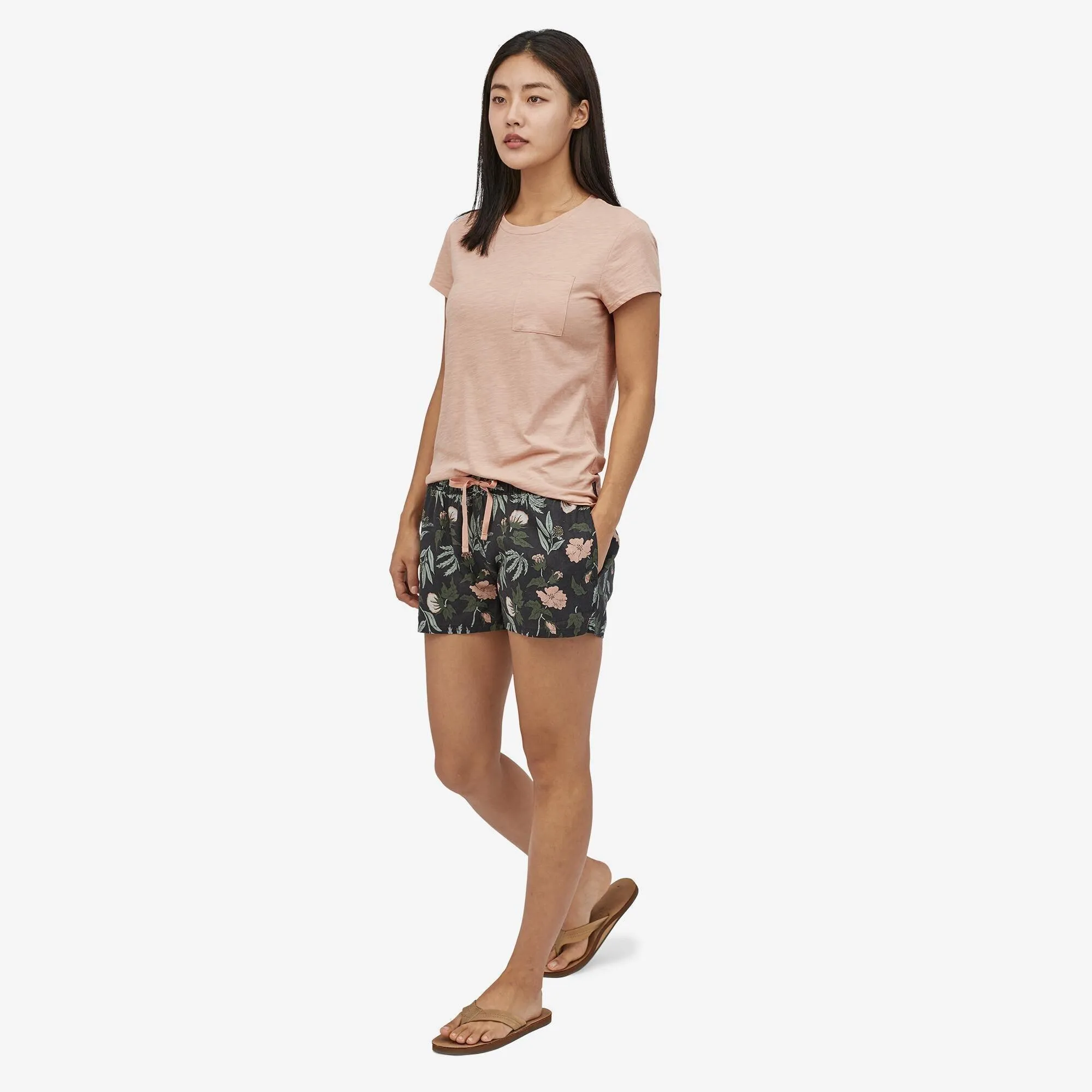 Patagonia Island Hanf Baggies Shorts Faser Flora Multi Big Ink Schwarz Patagonia Kleidung