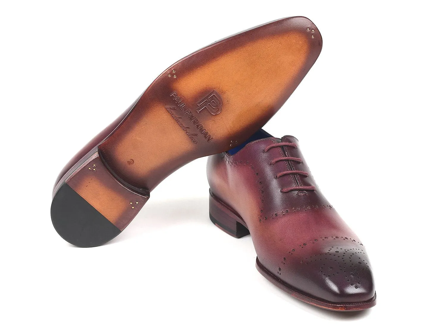 Paul Parkman Schuhe Paul Parkman Klassische Handbemalte Brogues in Burgunder
