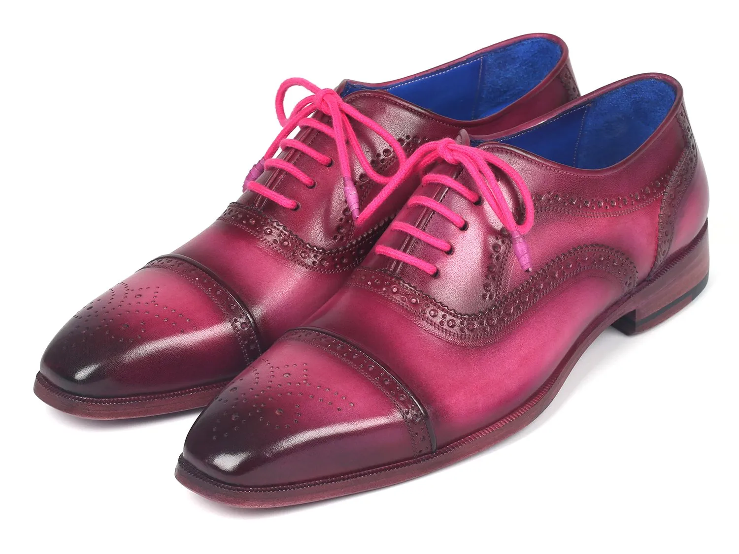 Paul Parkman Schuhe Paul Parkman Herren Cap-Toe Oxfords in Fuxia