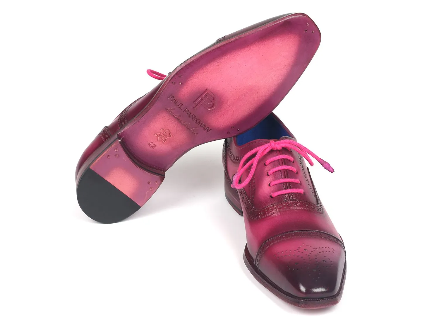Paul Parkman Schuhe Paul Parkman Herren Cap-Toe Oxfords in Fuxia