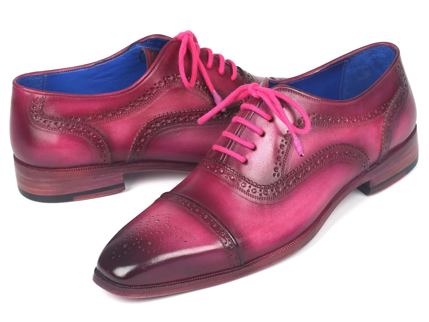 Paul Parkman Schuhe Paul Parkman Herren Cap-Toe Oxfords in Fuxia