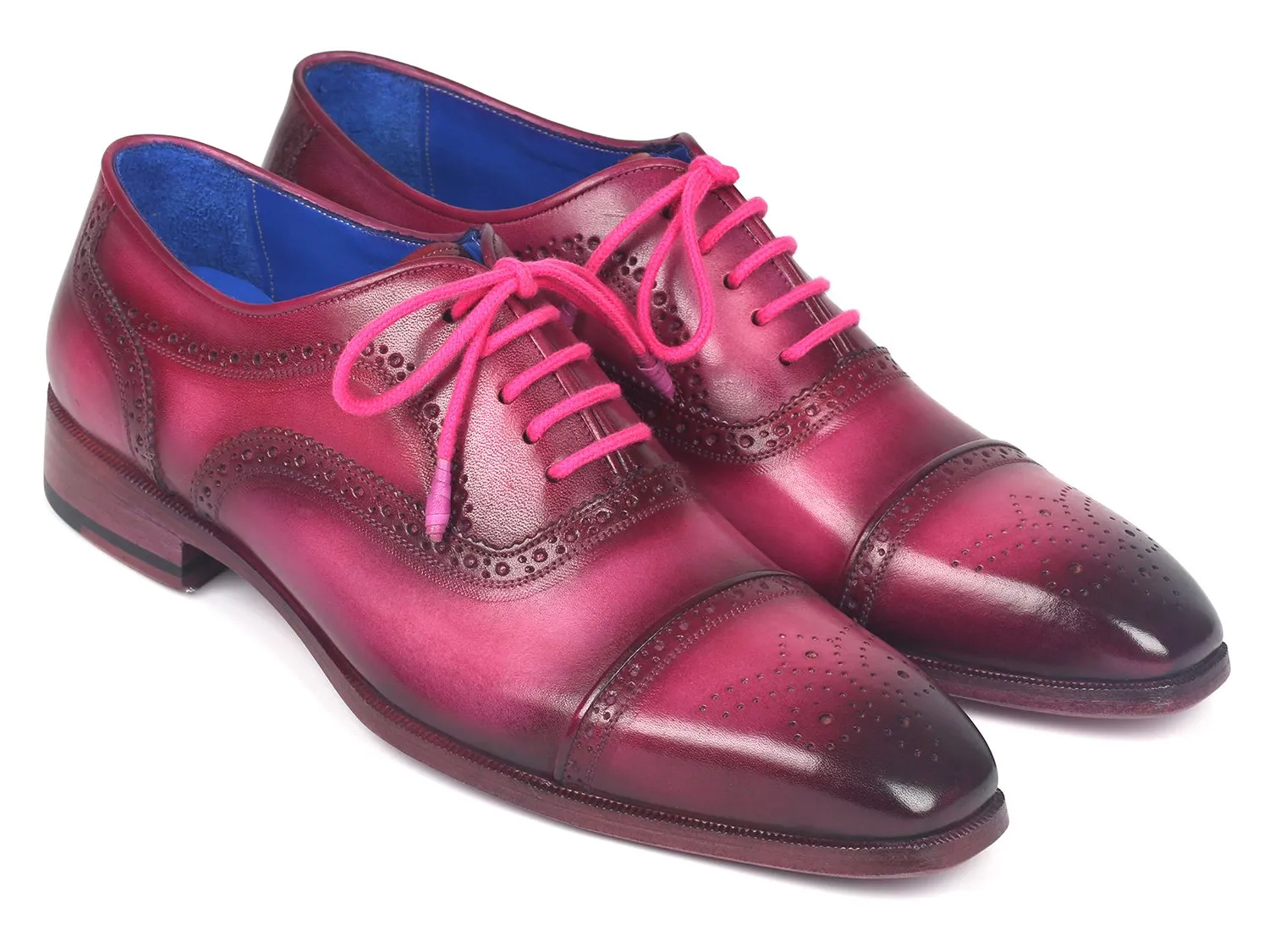 Paul Parkman Schuhe Paul Parkman Herren Cap-Toe Oxfords in Fuxia