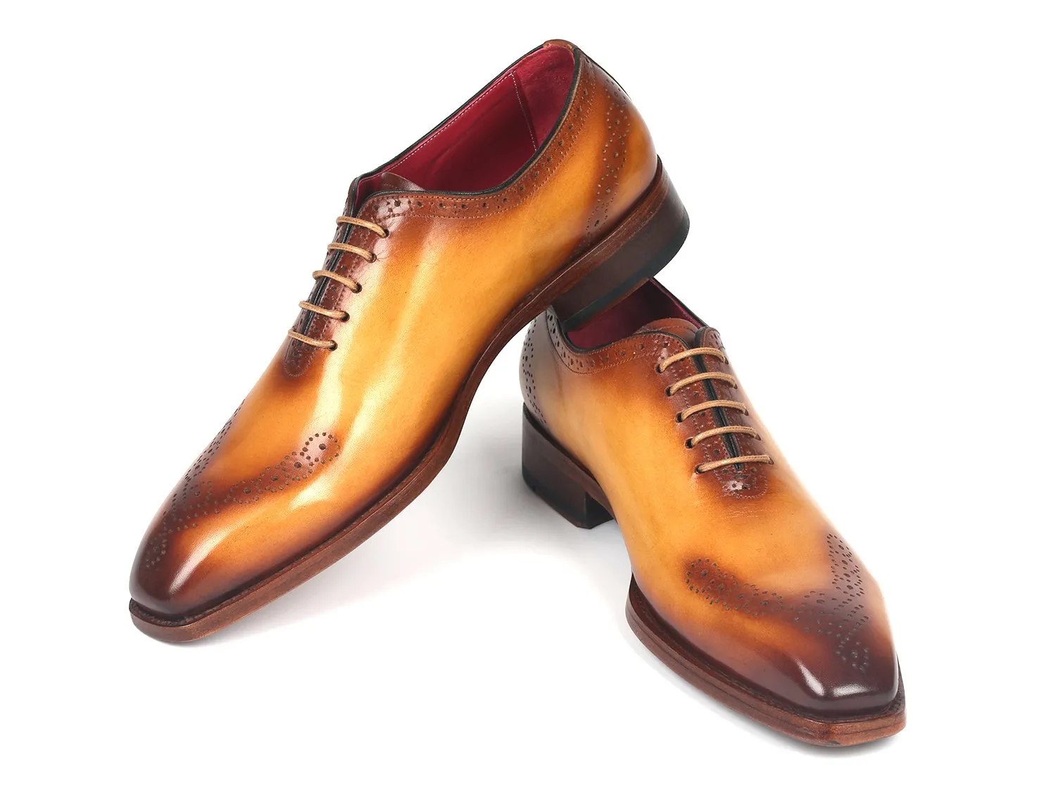 Paul Parkman Schuhe Paul Parkman Herren Goodyear durchgenähte Loch-Oxfords in Kamel