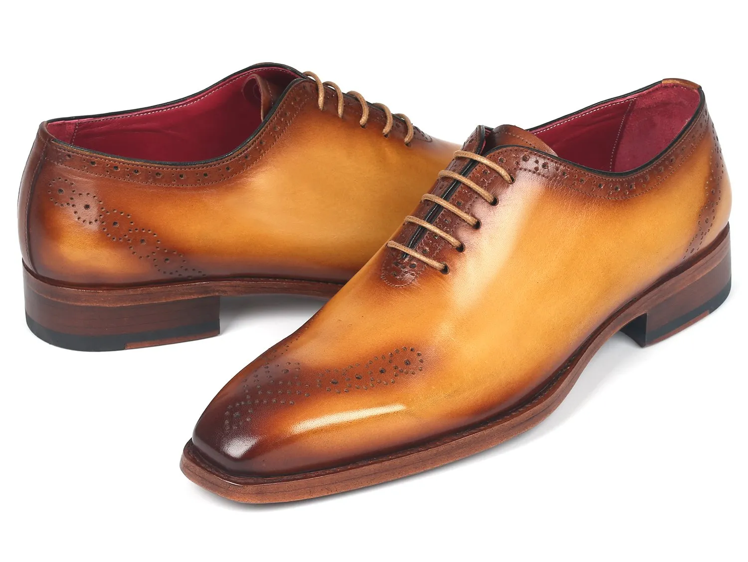 Paul Parkman Schuhe Paul Parkman Herren Goodyear durchgenähte Loch-Oxfords in Kamel