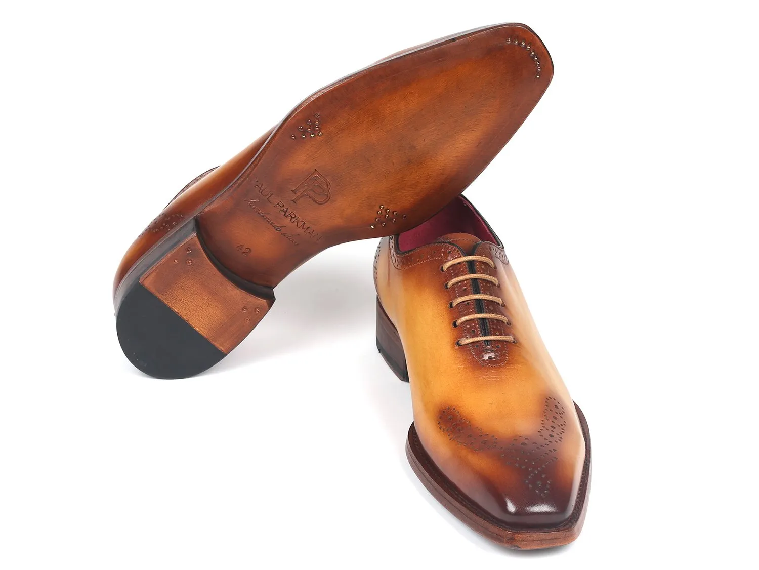 Paul Parkman Schuhe Paul Parkman Herren Goodyear durchgenähte Loch-Oxfords in Kamel