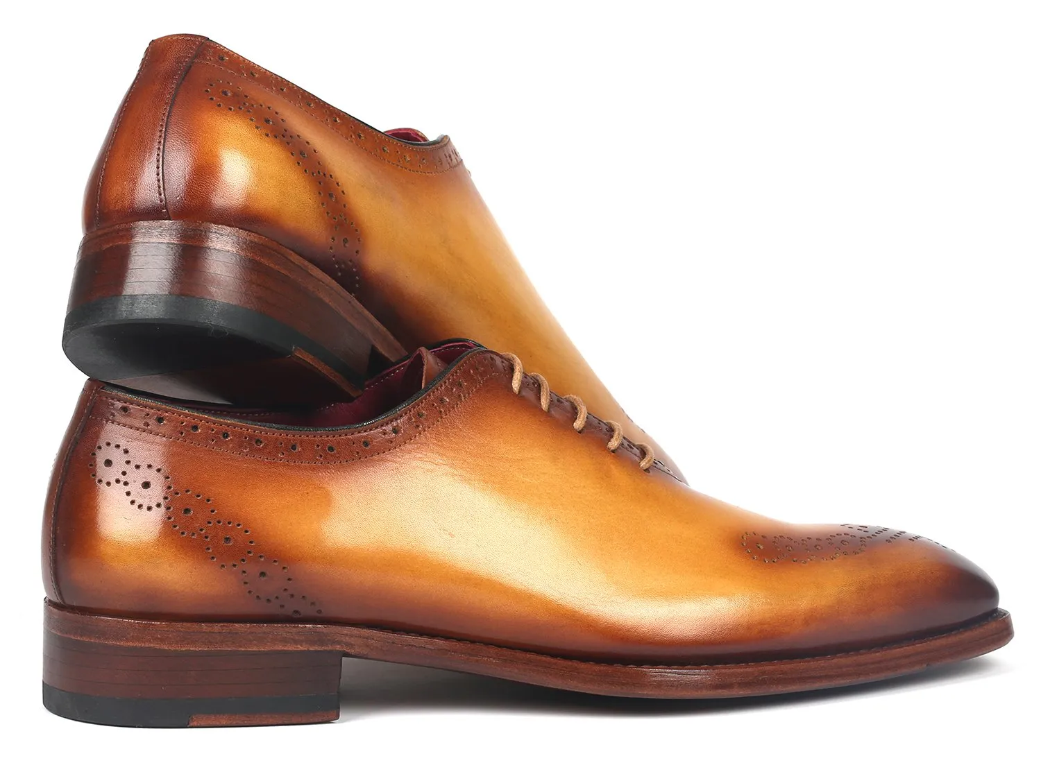 Paul Parkman Schuhe Paul Parkman Herren Goodyear durchgenähte Loch-Oxfords in Kamel