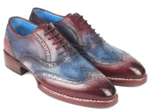 Paul Parkman Schuhe Paul Parkman Herren Goodyear-Beschlagene Wingtip Oxfords in Blau & Bordeaux