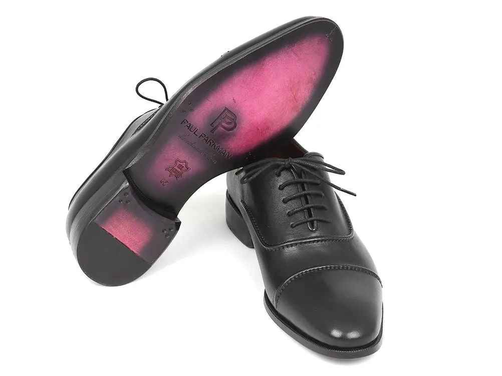 Paul Parkman Schuhe Paul Parkman Herrenhandbemalte Cap-Toe-Leder-Oxfords in Schwarz