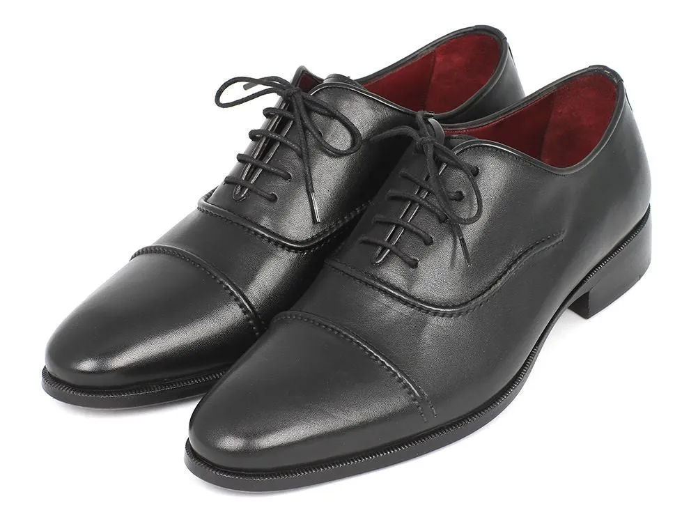 Paul Parkman Schuhe Paul Parkman Herrenhandbemalte Cap-Toe-Leder-Oxfords in Schwarz