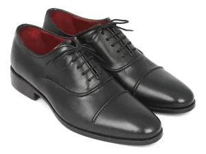 Paul Parkman Schuhe Paul Parkman Herrenhandbemalte Cap-Toe-Leder-Oxfords in Schwarz