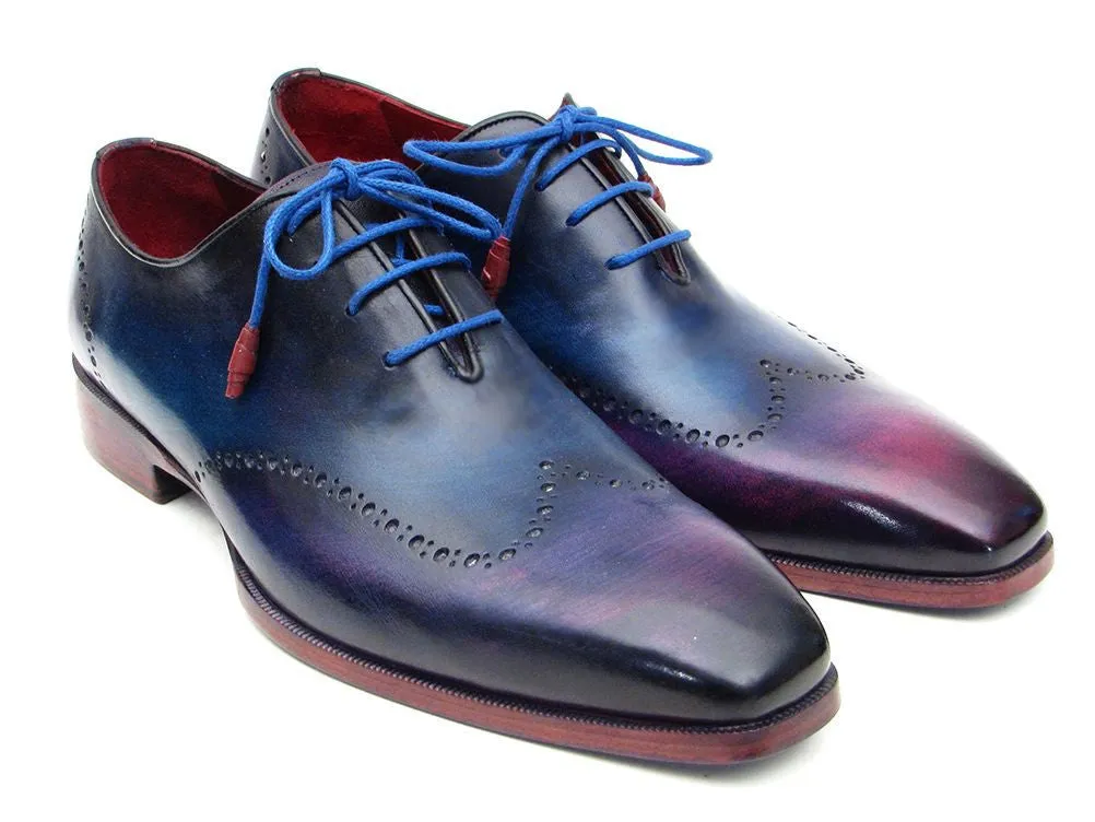Paul Parkman Schuhe Paul Parkman Herren-Handbemalte Wingtip Oxfords in Blau & Lila