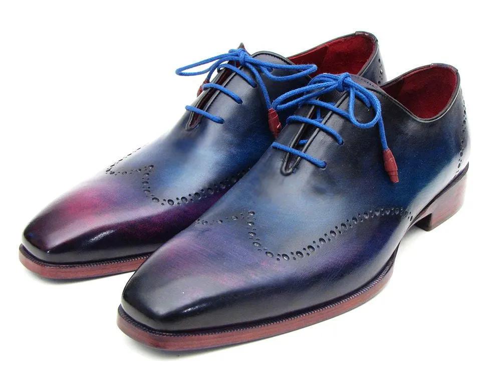 Paul Parkman Schuhe Paul Parkman Herren-Handbemalte Wingtip Oxfords in Blau & Lila