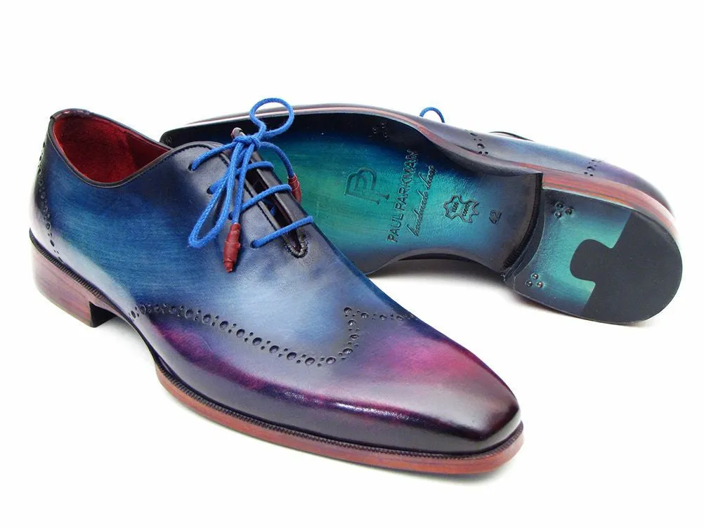 Paul Parkman Schuhe Paul Parkman Herren-Handbemalte Wingtip Oxfords in Blau & Lila