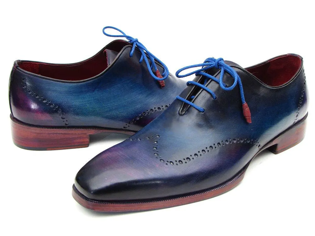 Paul Parkman Schuhe Paul Parkman Herren-Handbemalte Wingtip Oxfords in Blau & Lila