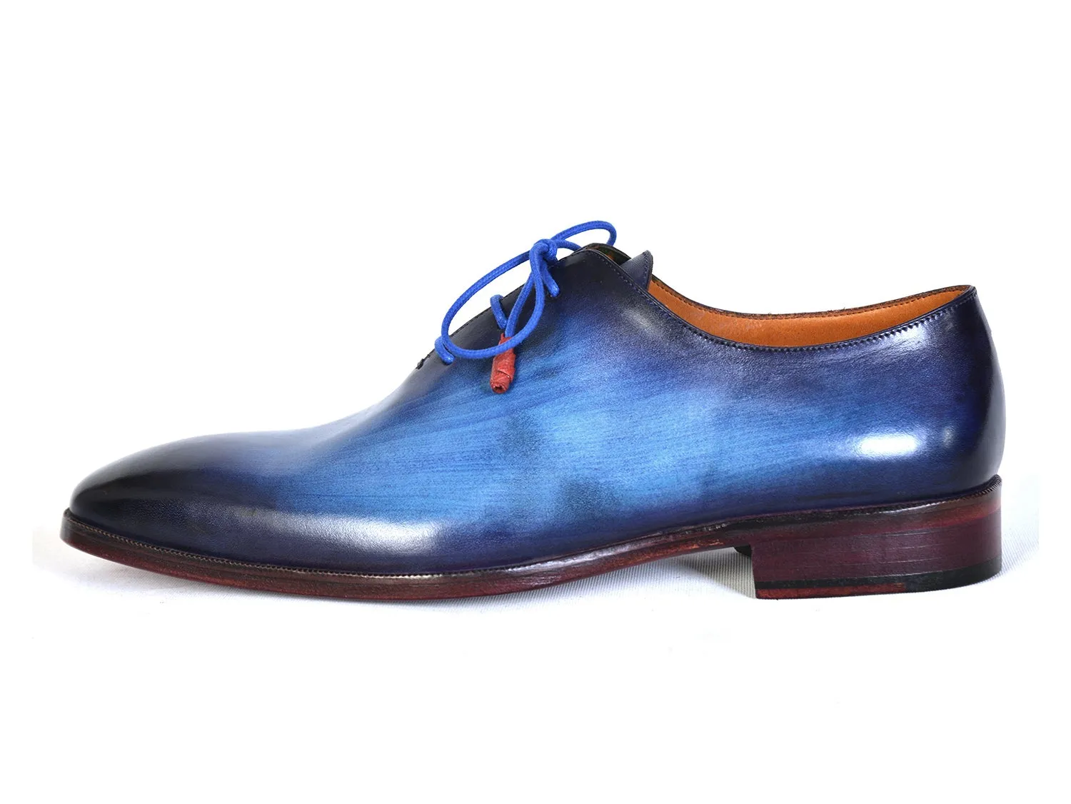 Paul Parkman Schuhe Paul Parkman Herrenhandbemalte Plain-Toe Wholecut Oxfords in Blau