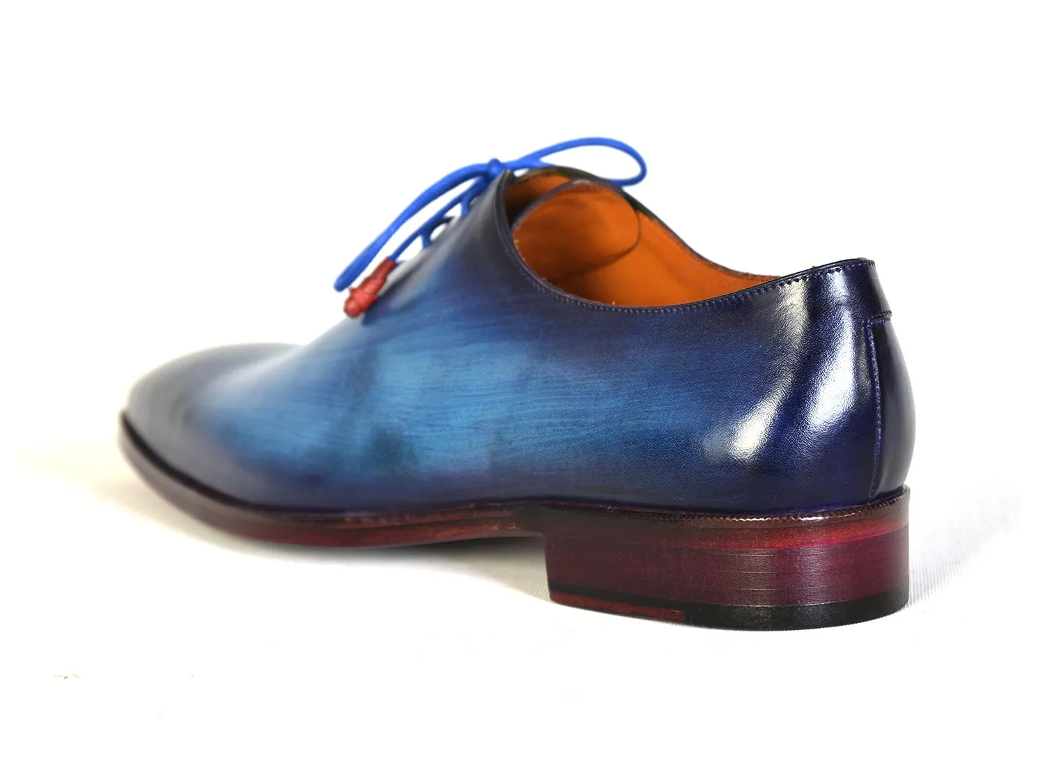 Paul Parkman Schuhe Paul Parkman Herrenhandbemalte Plain-Toe Wholecut Oxfords in Blau