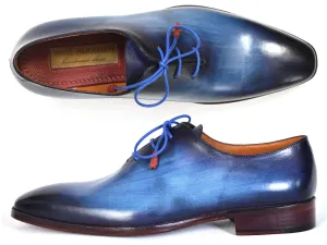 Paul Parkman Schuhe Paul Parkman Herrenhandbemalte Plain-Toe Wholecut Oxfords in Blau
