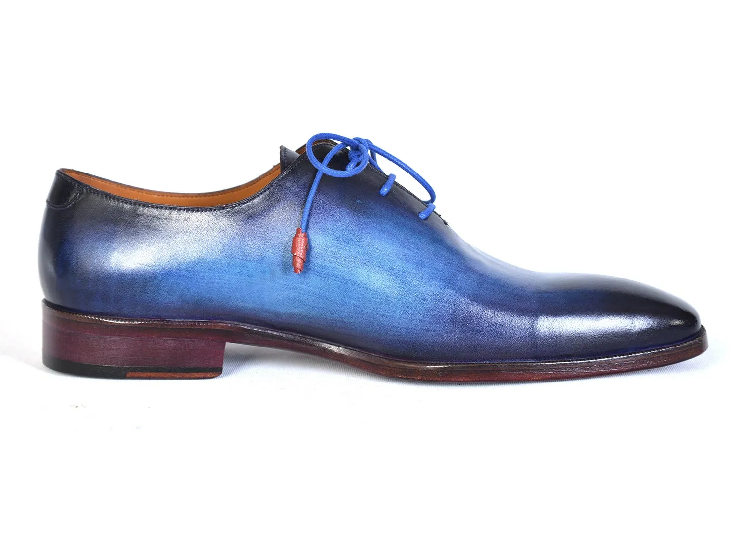 Paul Parkman Schuhe Paul Parkman Herrenhandbemalte Plain-Toe Wholecut Oxfords in Blau