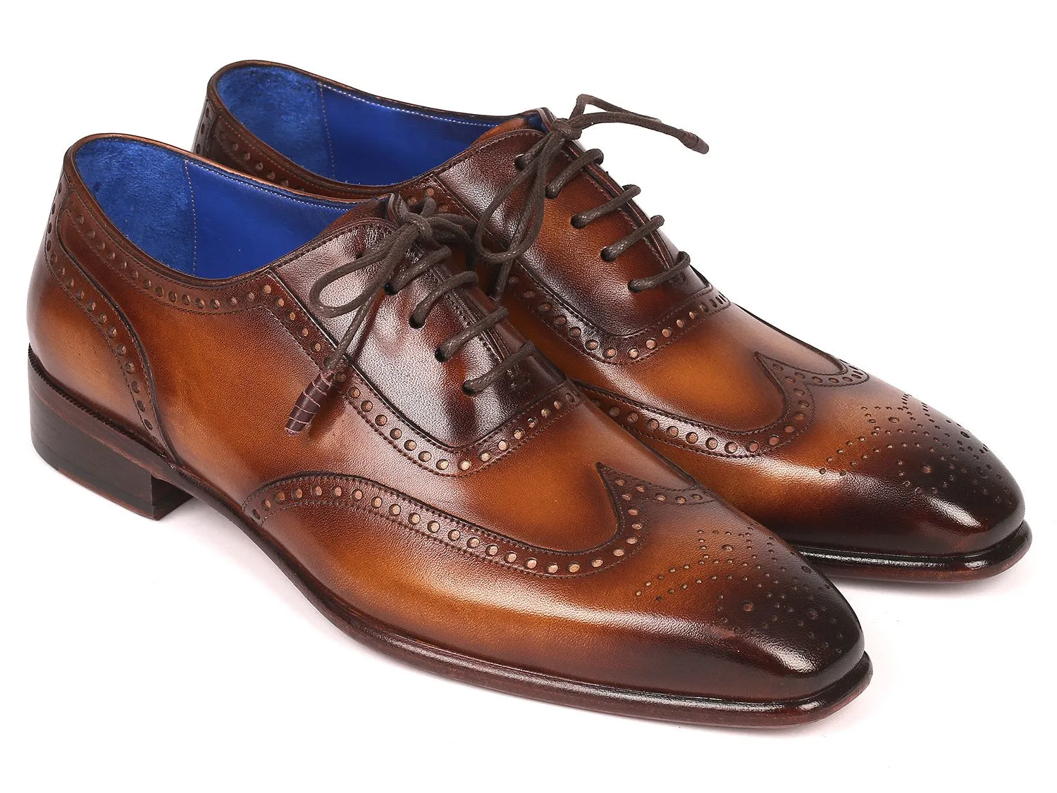 Paul Parkman Schuhe Paul Parkman Herren Handgefertigte Wingtip Oxfords in Braun