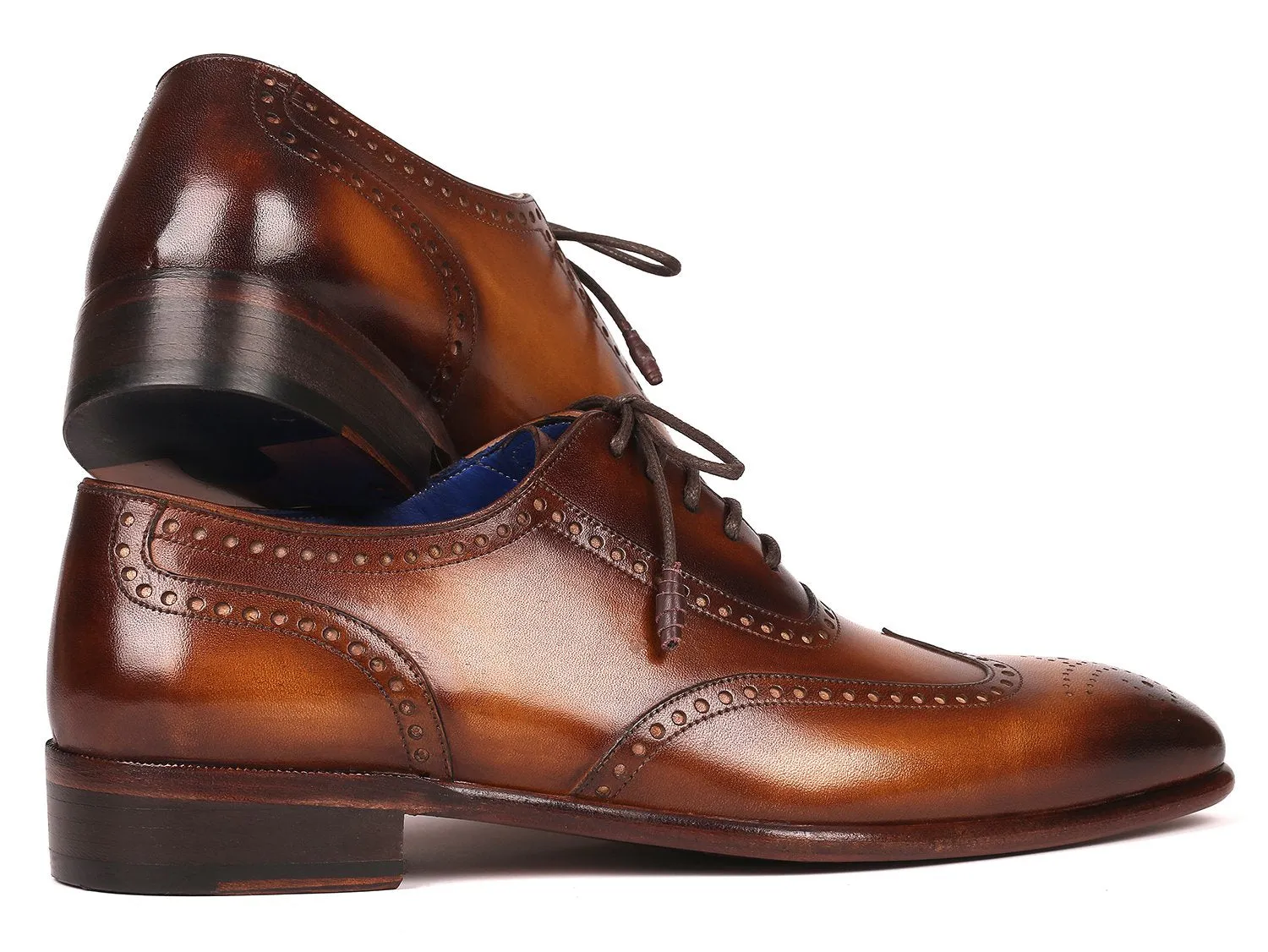 Paul Parkman Schuhe Paul Parkman Herren Handgefertigte Wingtip Oxfords in Braun